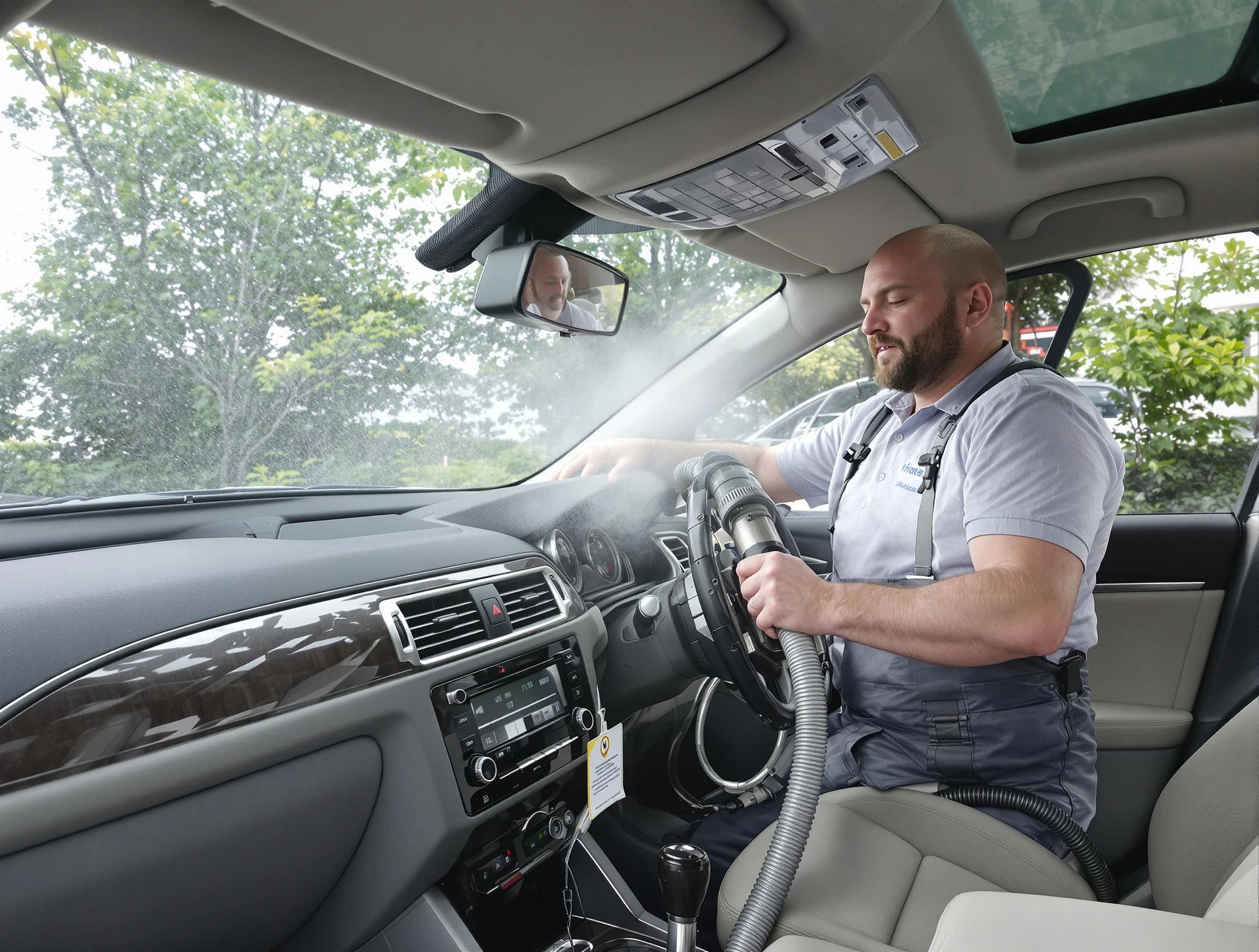 Watertown Town Air Duct Cleaning specialist performing professional car duct cleaning in Watertown Town