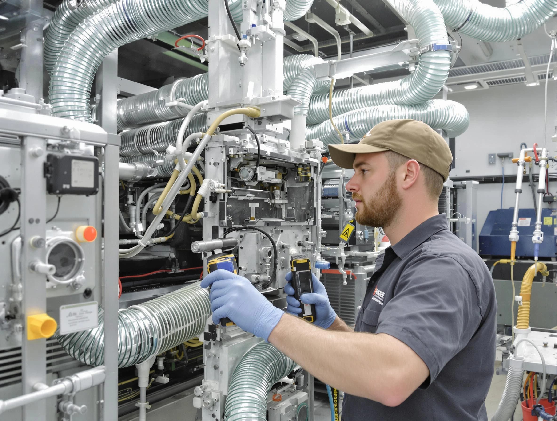 Watertown Town Air Duct Cleaning technician performing precision commercial coil cleaning at a business facility in Watertown Town