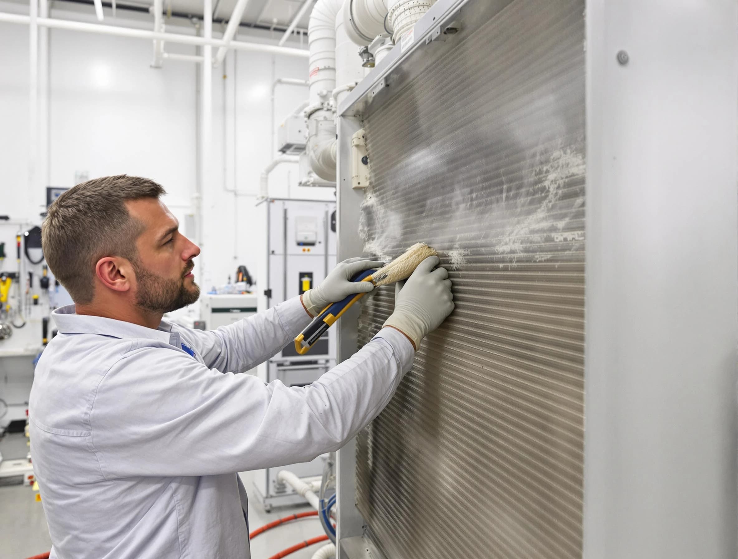Watertown Town Air Duct Cleaning technician performing precision commercial coil cleaning at a Watertown Town business
