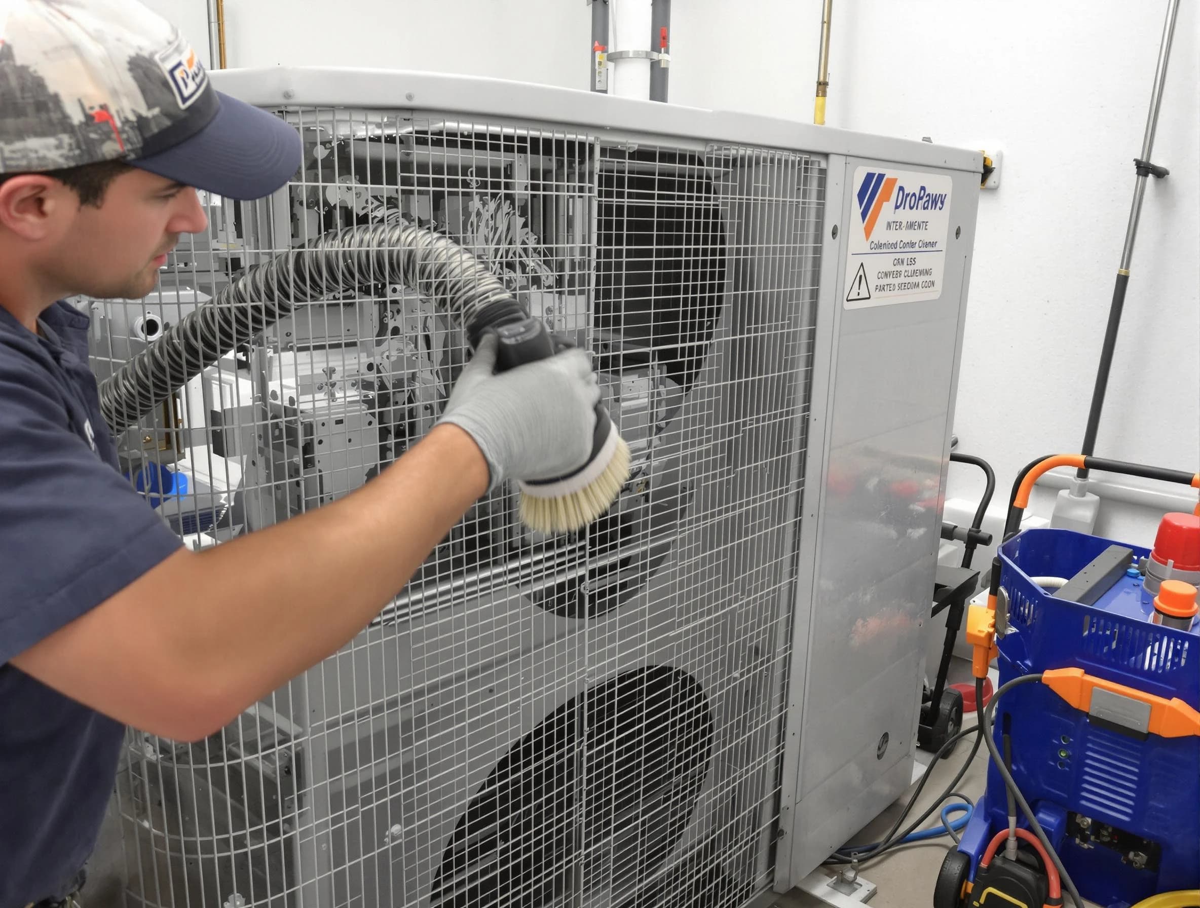Watertown Town Air Duct Cleaning specialist performing precision AC coil cleaning for improved system performance in Watertown Town