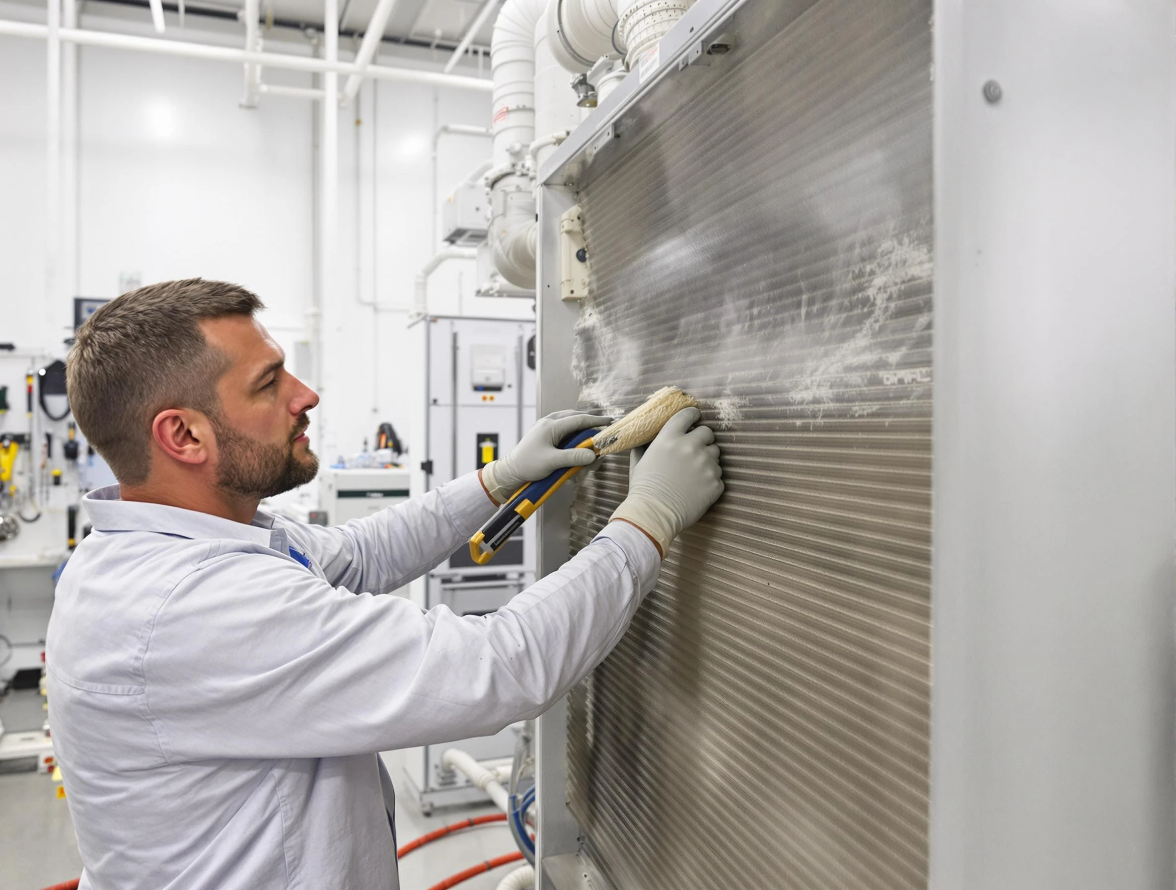 Watertown Town Air Duct Cleaning technician performing precision commercial coil cleaning at a Watertown Town business